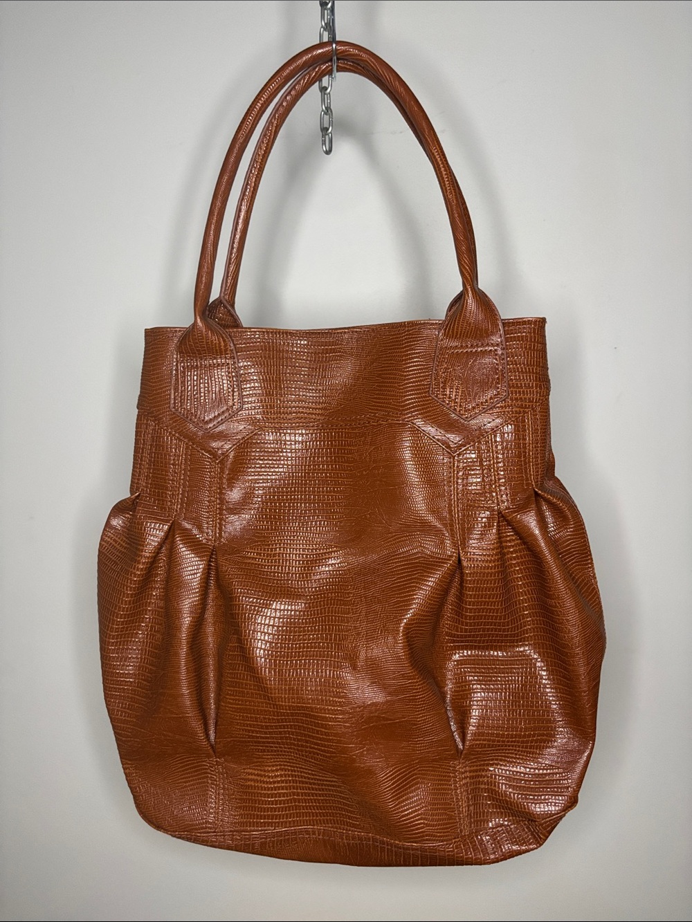 Kirra Cognac Alligator Vinyl Tote Bag